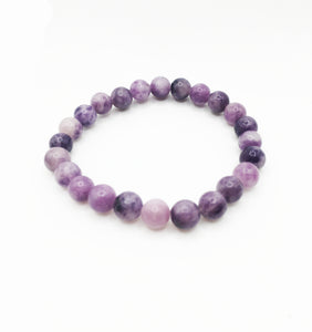 Lepidolite Stretch Bracelet 8mm Round Beads