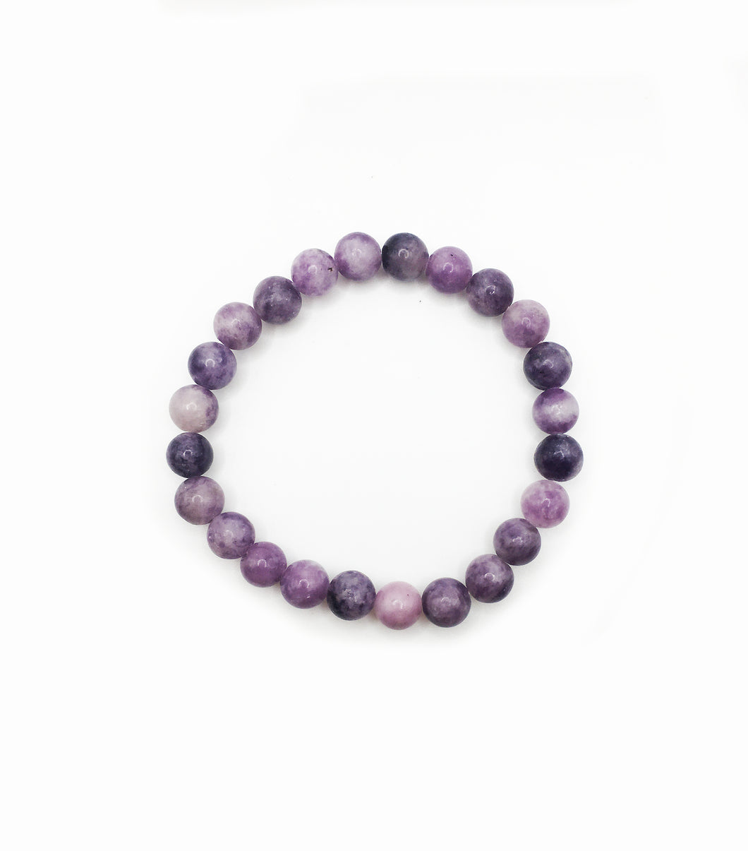 Lepidolite Stretch Bracelet 8mm Round Beads