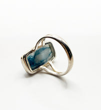 Load image into Gallery viewer, Lightning Azurite in Quartz Ring Size 8.5 Oblong Shape