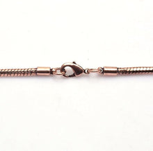 Load image into Gallery viewer, Serpentine Copper Wire Wrapped Pendant with Copper Snake Chain