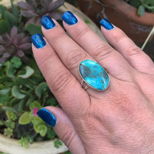 Malachite in Chrysocolla Ring size 9.5