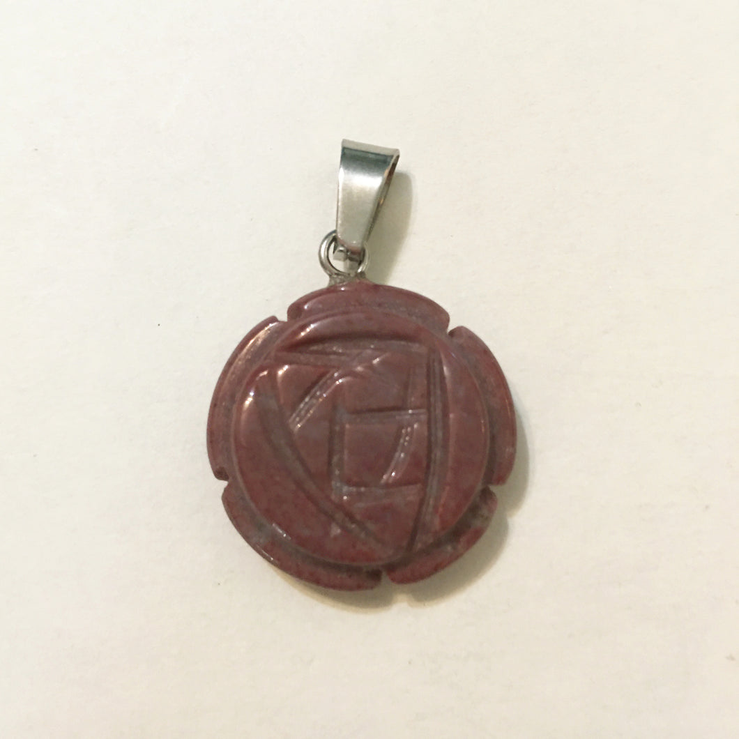Mookaite Pendant Carved Rose