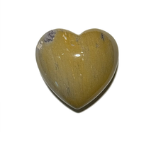 Load image into Gallery viewer, Mookaite Jasper Puffy Heart 45mm in Yellow Ochre Hues
