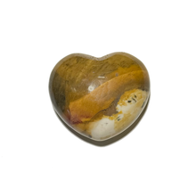 Load image into Gallery viewer, Mookaite Jasper Puffy Heart 45mm in Yellow Ochre Hues