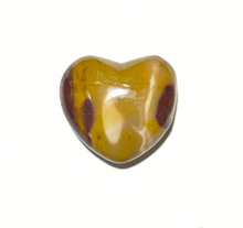 Load image into Gallery viewer, Mookaite Jasper Puffy Heart in ochre, beige and sienna