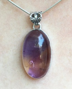 Natural Ametrine Pendant with Silver Baroque Bail