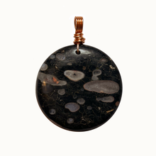 Load image into Gallery viewer, Nipoma Coral Fossil Pendant with Rose Gold Wire Wrap Bail