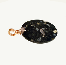 Load image into Gallery viewer, Nipoma Coral Fossil Pendant with Rose Gold Wire Wrap Bail