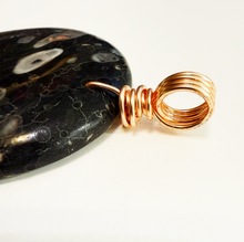 Load image into Gallery viewer, Nipoma Coral Fossil Pendant with Rose Gold Wire Wrap Bail