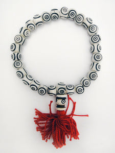 Carved Bone Bullseye Mala Bracelet