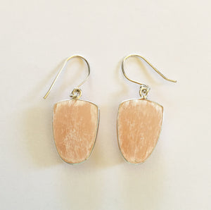 Selenite Earrings in Pale Peach Hue