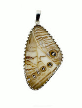 Load image into Gallery viewer, Pearl Blue Morpho Butterfly Wing Pendant in XL