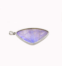 Load image into Gallery viewer, Pearl Blue Morpho Butterfly Wing Pendant in XL