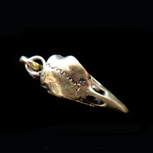 Load image into Gallery viewer, Raven Skull Pendant in Solid Bronze in Size Medium