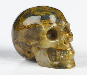 Golden Pietersite Skull Bead - Realistic