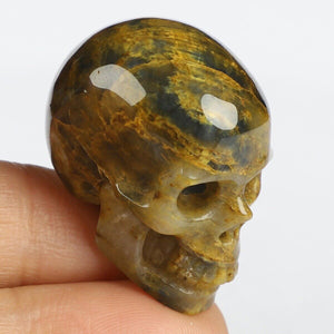 Golden Pietersite Skull Bead - Realistic