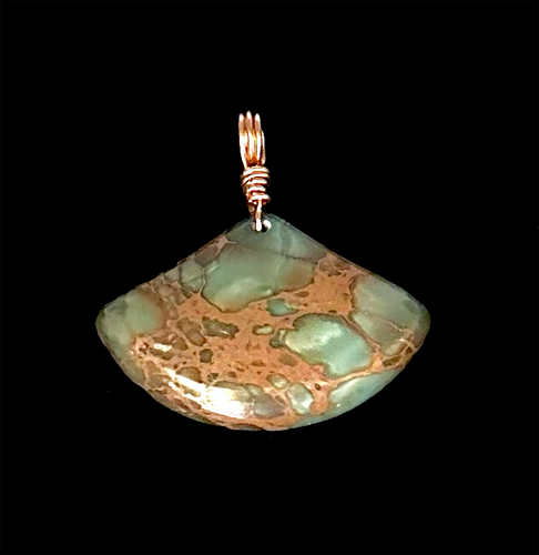 Sea Sediment Jasper Bead Fan Focal Bead