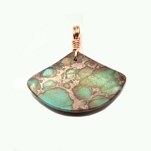Load image into Gallery viewer, Sea Sediment Jasper Bead Fan Focal Bead