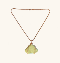 Load image into Gallery viewer, Serpentine Copper Wire Wrapped Pendant with Copper Snake Chain