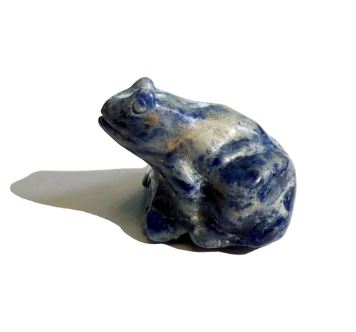 Sodalite Crystal Frog Figurine for spiritual awakening.