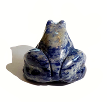 Load image into Gallery viewer, Sodalite Crystal Frog Figurine for spiritual awakening.