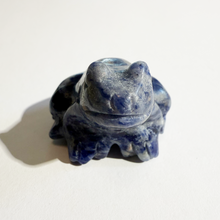 Load image into Gallery viewer, Sodalite Crystal Frog Figurine for spiritual awakening.