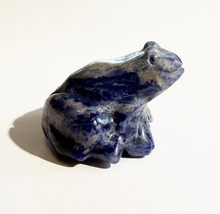 Load image into Gallery viewer, Sodalite Crystal Frog Figurine for spiritual awakening.