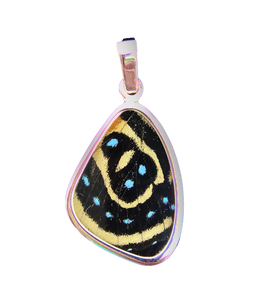 Butterfly Wing Pendant Speckled Numberwing in Small Size