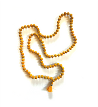 Load image into Gallery viewer, Turmeric Haldi Mala 108 Prayer Beads Necklace