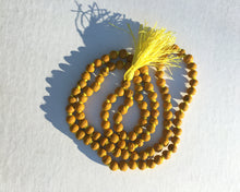 Load image into Gallery viewer, Turmeric Haldi Mala 108 Prayer Beads Necklace