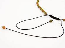 Load image into Gallery viewer, Unakite Graduated Bead Necklace with Macrame Closure
