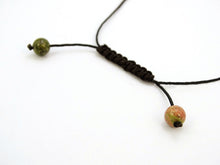 Load image into Gallery viewer, Unakite Graduated Bead Necklace with Macrame Closure