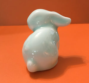 Chinese Year of the Rabbit Figurine Celadon Glazed Porcelain