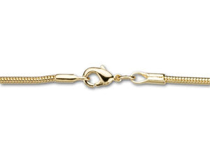 Snake Chain Necklace Gold Plated Brass in 20 inch length 1.5mm thick