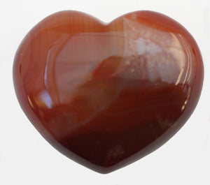 Carnelian Puffy Heart for happiness!  Faint druzy pattern on upper right.  Extra small.
