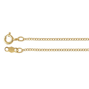 Flat Curb Chain Dainty 18 inch Yellow Gold Filled 1.3 mm