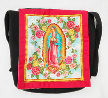 Load image into Gallery viewer, Guadalupe with Embellished Roses Cotton Black Denim Messenger Bag