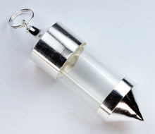 Load image into Gallery viewer, Glass Bottle Pendulum or Message in a Bottle Pendant in Silver