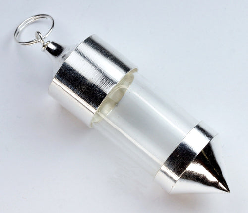 Glass Bottle Pendulum or Message in a Bottle Pendant in Silver