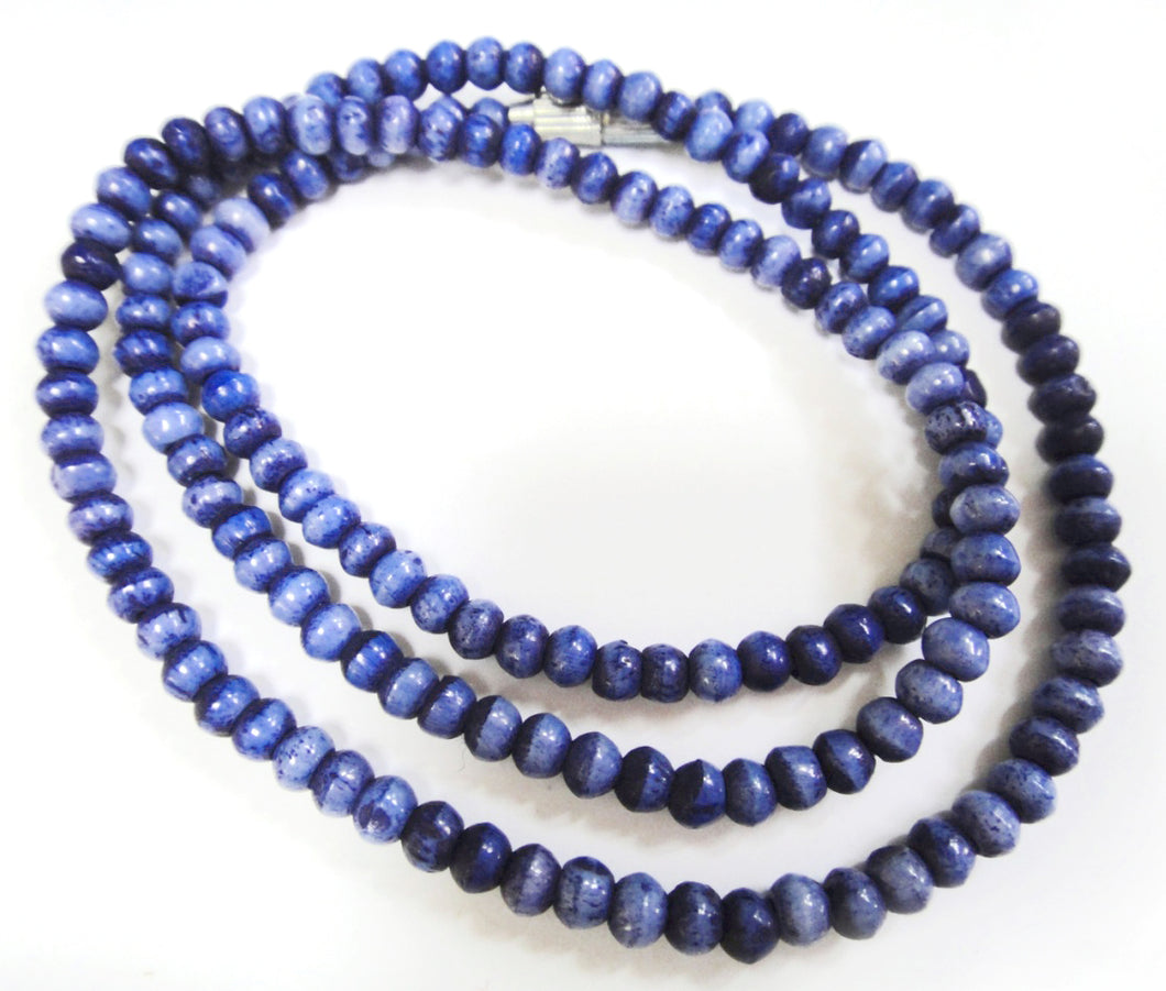 Indigo Blue Water Buffalo Bone Necklace