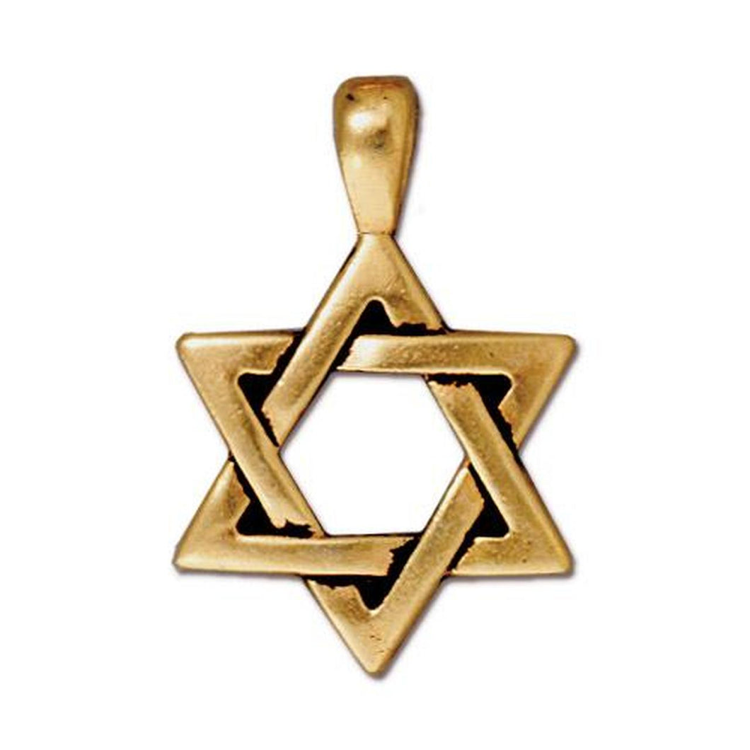 Star of David Gold Charm by TierraCast