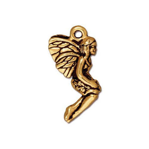 Fairy Pendant or Charm in Antique Gold from TierraCast