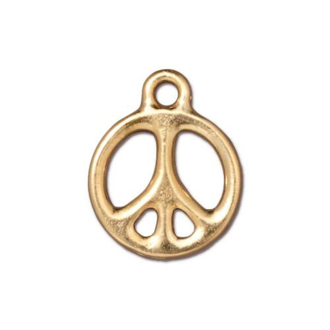 Peace Pendant or Charm in Antique Gold from TierraCast