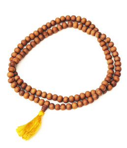 Sandalwood Mala 9mm Mala Beads Tassel Necklace