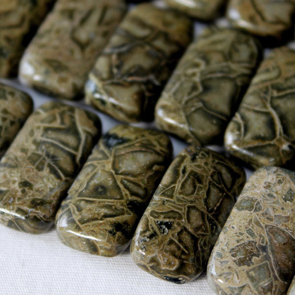 Wealth Stone: African Green Brecciated Jasper Beads