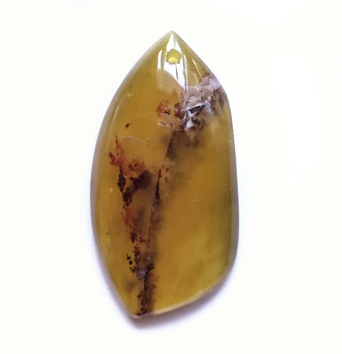 African Green Opal bead in puffy flame shape