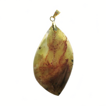 Load image into Gallery viewer, African Green Opal Pendant in wide marquise shape