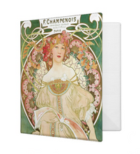 Load image into Gallery viewer, Alphonse Mucha Champenois 1.4 inch Avery 3-Ring Binder
