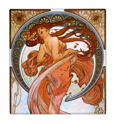 Alphonse Mucha Dance on white 1.4 inch Avery 3-Ring Binder