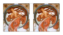 Load image into Gallery viewer, Alphonse Mucha Dance on white 1.4 inch Avery 3-Ring Binder